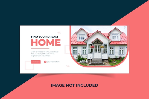 Plantilla de banner de portada de facebook de propiedad de casa inmobiliaria