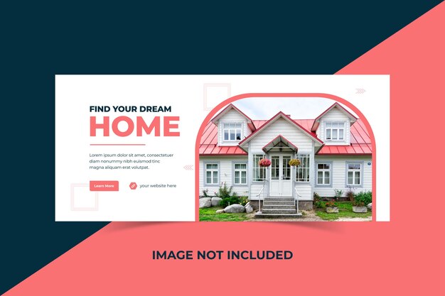 Plantilla de banner de portada de facebook de propiedad de casa inmobiliaria