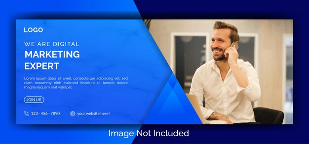 Plantilla de banner de portada de Facebook de redes sociales de marketing digital Vector Premium
