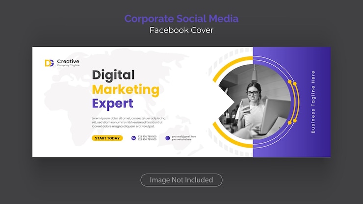 Vector plantilla de banner de portada de facebook de redes sociales de negocios de marketing digital