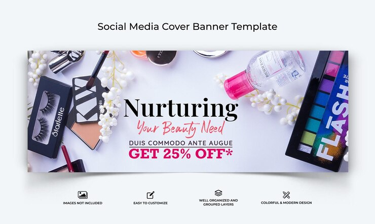 Vector plantilla de banner de portada de facebook de redes sociales de spa salon vector premium