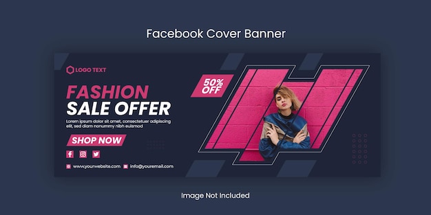 Vector plantilla de banner de portada de facebook de redes sociales de venta de moda