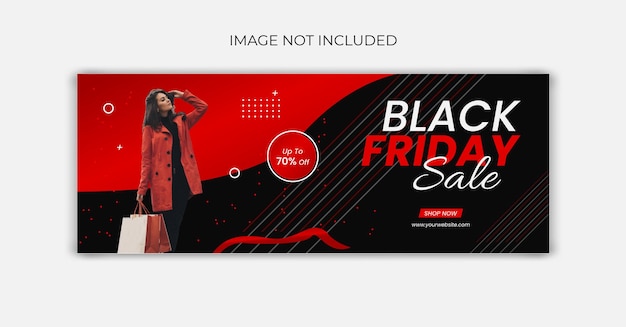 Plantilla de banner de portada de facebook de venta de moda de viernes negro