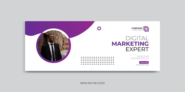 plantilla de banner de portada de redes sociales de agencia de marketing vectorial