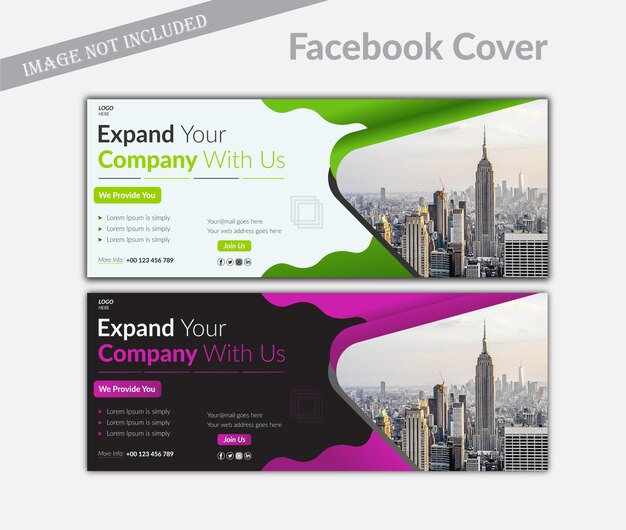 Plantilla de banner de portada de las redes sociales corporativas de negocios de Facebook