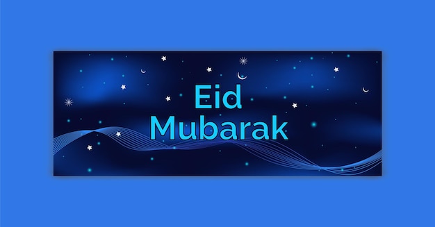 Vector plantilla de banner de portada de redes sociales de eid mubarak