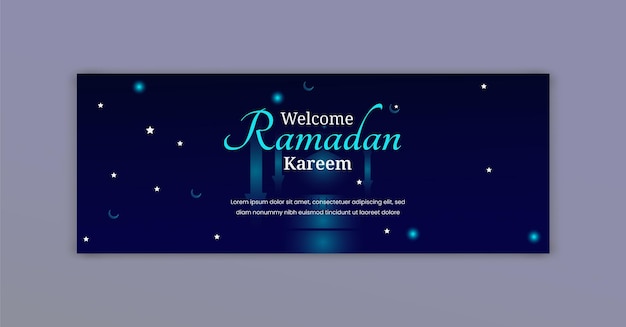 Vector plantilla de banner de portada de redes sociales de ramadan kareem creativo