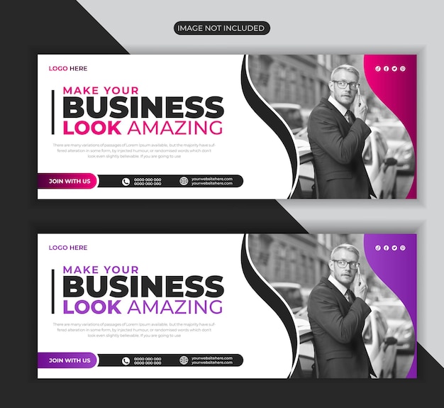 Plantilla de banner de portada de vector business para facebook