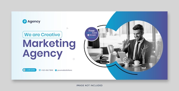 plantilla de banner de portada web de marketing digital en Facebook