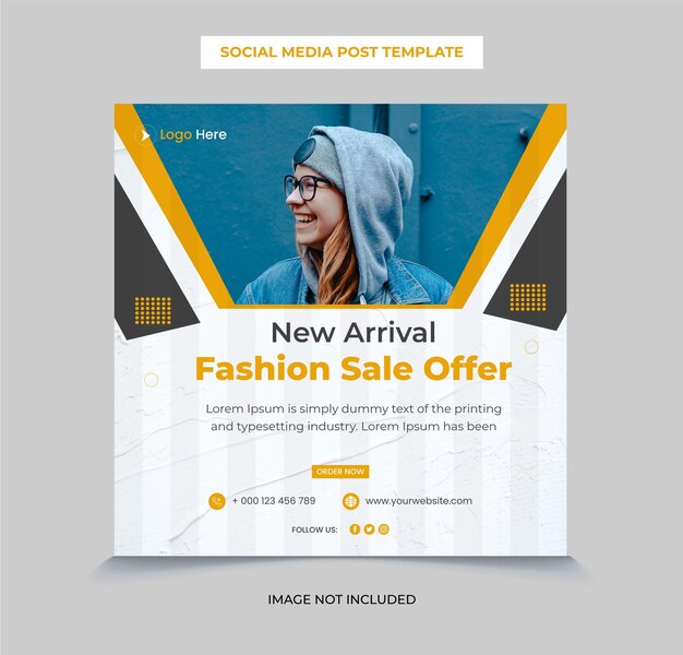 Plantilla de banner de portada web y publicación de Instagram de venta de moda vector premium