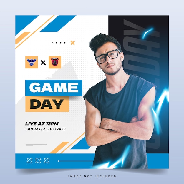 plantilla de banner de post en las redes sociales de Esport gameday