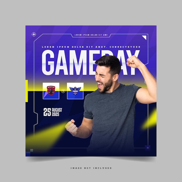 plantilla de banner de post en las redes sociales de Esport gameday