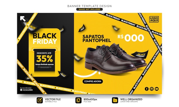 plantilla de banner premium para promoción de producto de descuento de evento de viernes negro