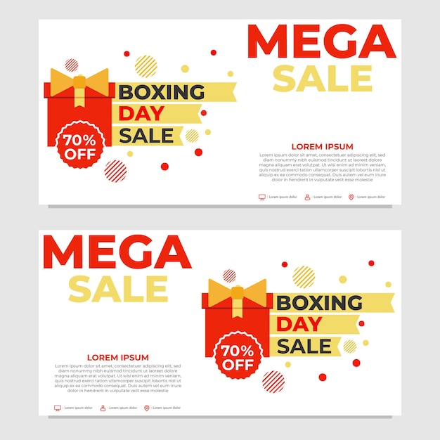 Plantilla de banner de promoción del día de boxeo de mega venta