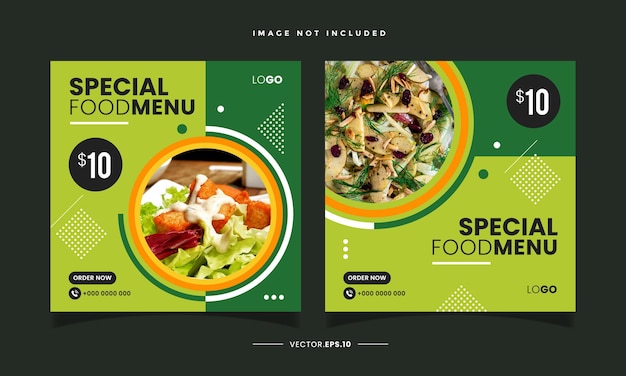 Plantilla de banner de promoción de redes sociales de comida
