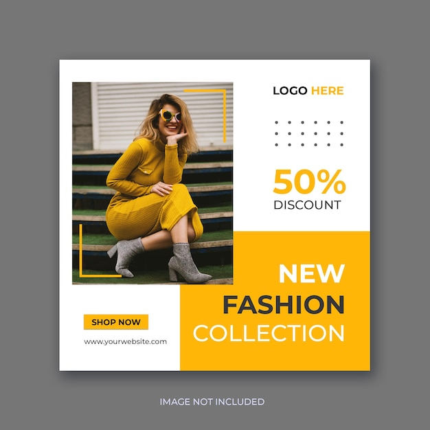 plantilla de banner de promoción de ventas de moda y redes sociales