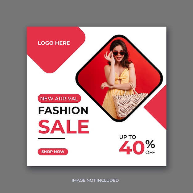 plantilla de banner de promoción de ventas de moda y redes sociales