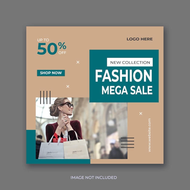 plantilla de banner de promoción de ventas de moda y redes sociales