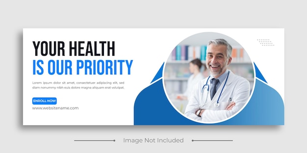 Plantilla de banner de promoción web de publicación de portada de facebook de atención médica