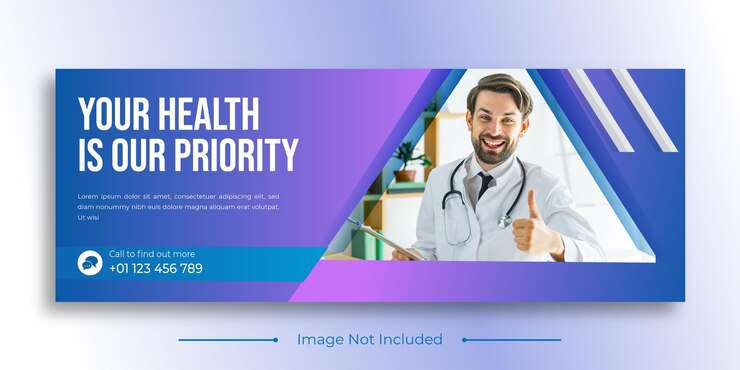 Plantilla de banner de promoción web de publicación de portada de facebook de atención médica