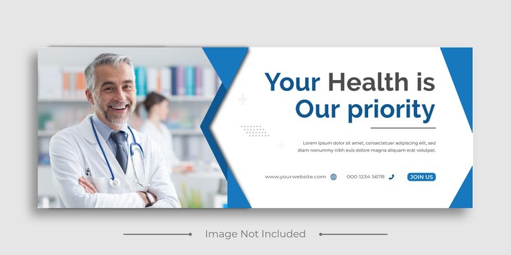 Plantilla de banner de promoción web de publicación de portada de facebook de atención médica