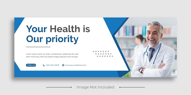 Plantilla de banner de promoción web de publicación de portada de facebook de atención médica