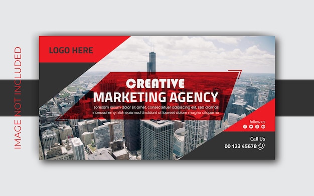 plantilla de banner de publicación de agencia de marketing creativo y vector de redes sociales o diseño de banners de publicación digital