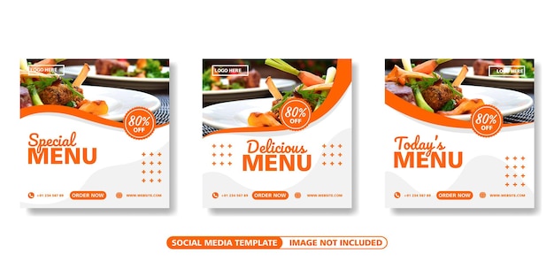 Plantilla de banner de publicación de feed de instagram de redes sociales culinarias y de alimentos