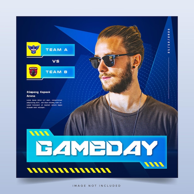 Plantilla de banner de publicación de instagram de redes sociales de esport gameday