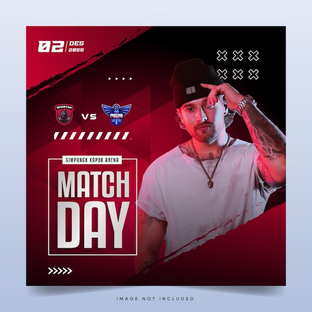 Plantilla de banner de publicación de instagram de redes sociales de esport gameday