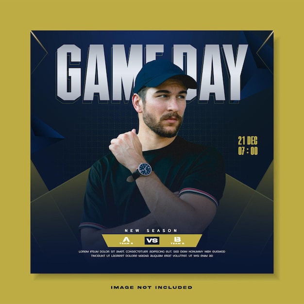 Plantilla de banner de publicación de instagram de redes sociales de esport gameday