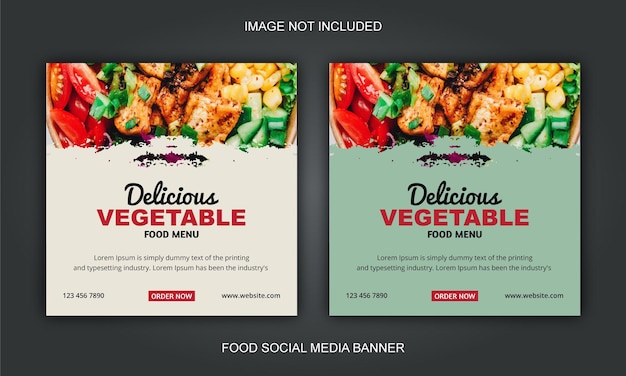 Plantilla de banner de publicación de redes sociales de comida especial Eps