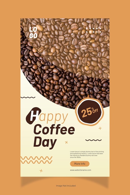 Vector plantilla de banner de publicación de redes sociales del día del café