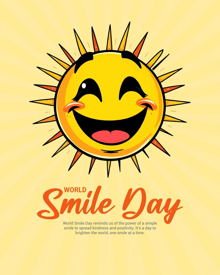 Vector plantilla de banner de publicación en las redes sociales del día mundial de la sonrisa