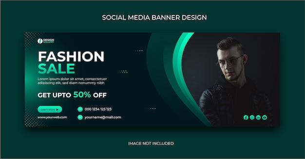 Vector plantilla de banner de publicación de redes sociales de venta de moda