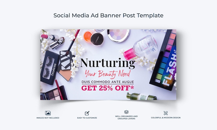 Vector plantilla de banner de publicidad de facebook para el salón de spa