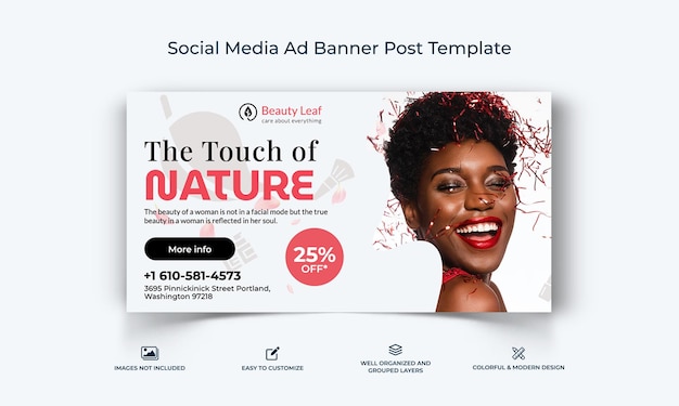 plantilla de banner de publicidad de Facebook para el salón de spa