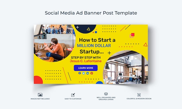 plantilla de banner de publicidad de inicio de Facebook