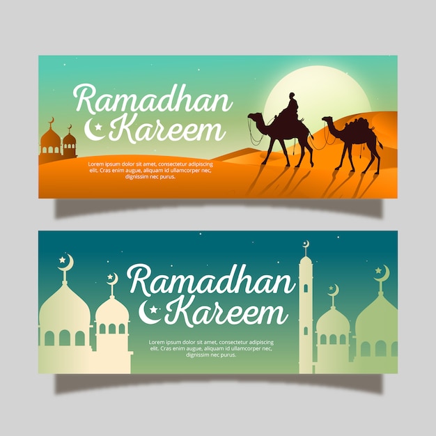 Plantilla de banner Ramadhan Kareem