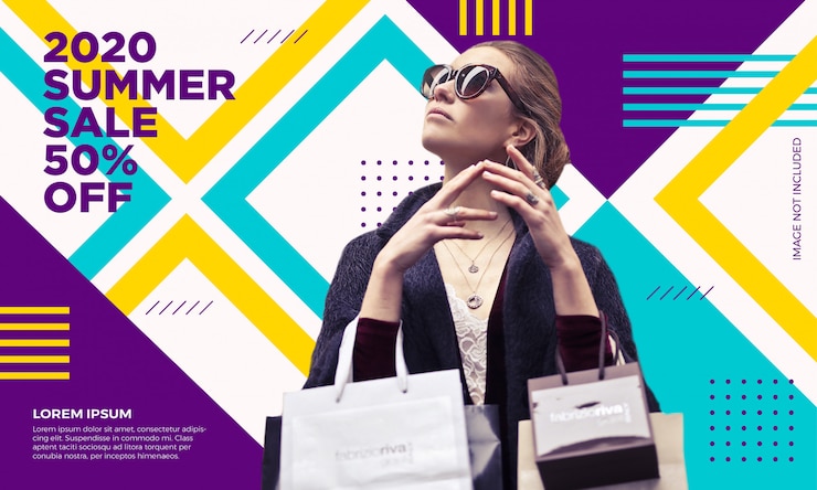 Vector plantilla de banner de rebajas de moda