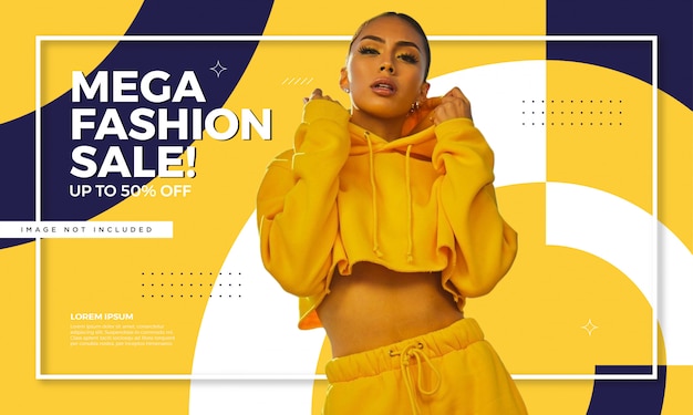 Plantilla de banner de rebajas de moda