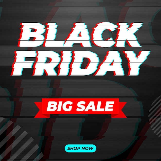 Plantilla de banner de redes sociales de black friday big sale en vectores