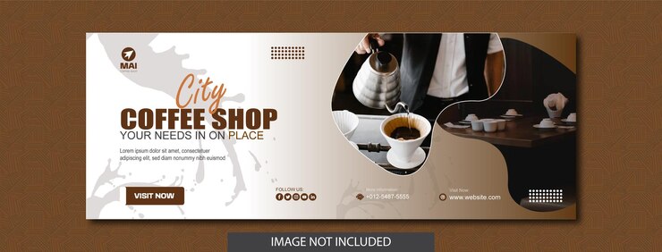 Vector plantilla de banner de redes sociales de cafetería