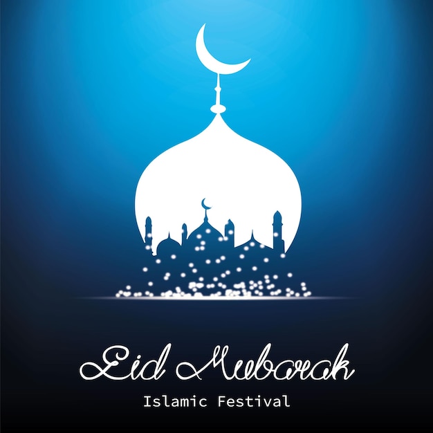 Plantilla de banner de redes sociales de eid mubarak y eid ulfitr