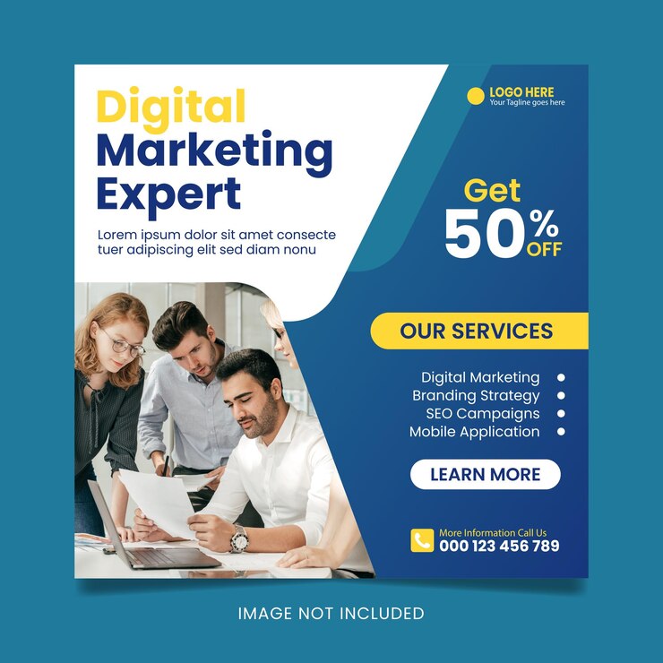Plantilla de banner de redes sociales experto en marketing digital