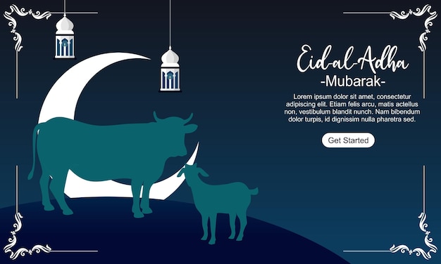 Vector plantilla de banner de redes sociales del festival islámico eid al adha mubarak