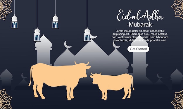 Plantilla de banner de redes sociales del festival islámico eid al adha mubarak