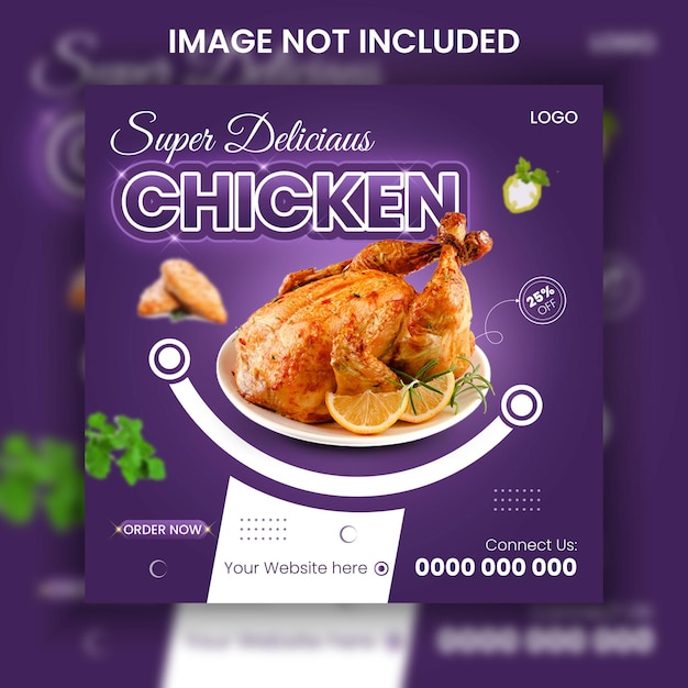 Plantilla de banner de redes sociales de menú de comida moderna
