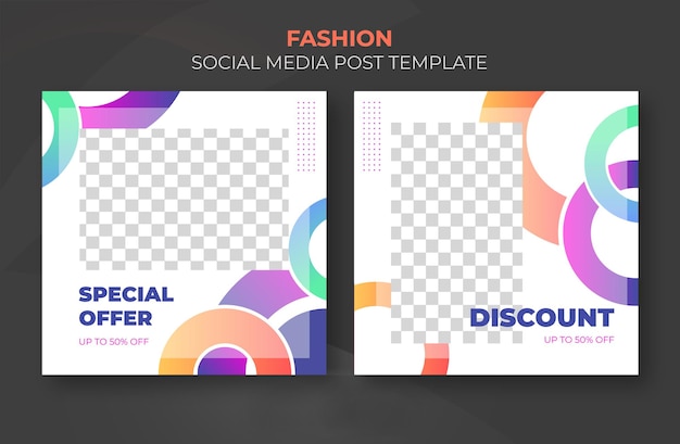 Vector plantilla de banner de redes sociales de moda