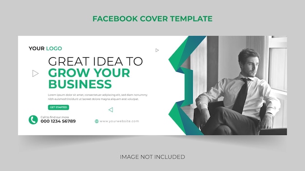 Plantilla de banner de redes sociales de portada de facebook de marketing digital corporativo de moda Vector Premium